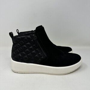 Clarks Ankle Boots Layton Scene black‎ leather zip quilted Size 9.5M